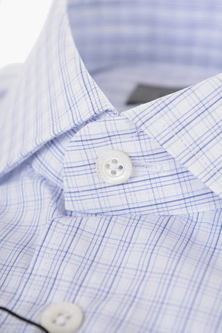 Camicia in Cotone Popeline con Motivo a Quadri