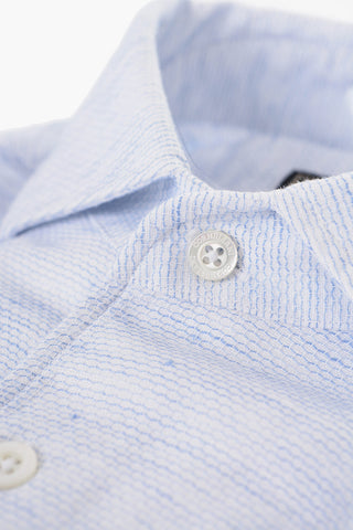 Camicia in Misto Lino con Motivo Honeycomb