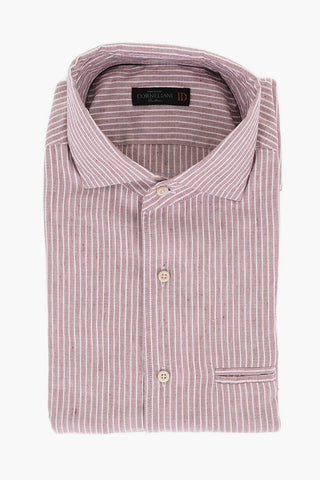 ID Camicia in Misto Cotone Gessato con Taschino