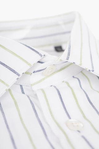 Pinstriped Cotton Shirt with Standard Collar