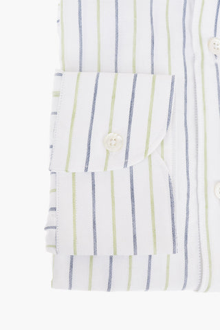 Pinstriped Cotton Shirt with Standard Collar