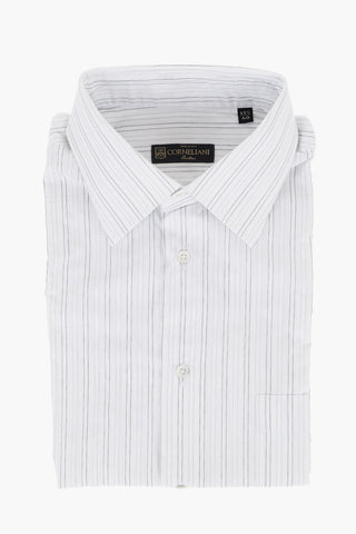 Pinstriped Cotton Shirt with Standard Collar
