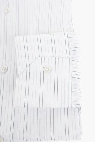 Pinstriped Cotton Shirt with Standard Collar