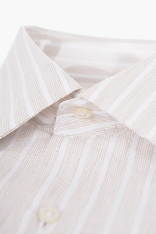 Short-sleeved Balanced Stripe Cotton Shirt