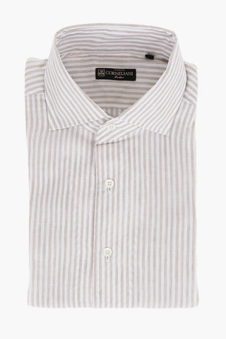 Camicia in Misto Lino a Righe Awning