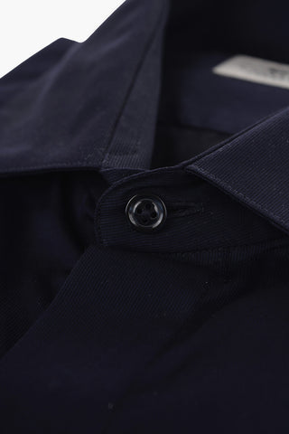 CC COLLECTION Camicia in Cotone Popeline con Abbottonatura Nascosta