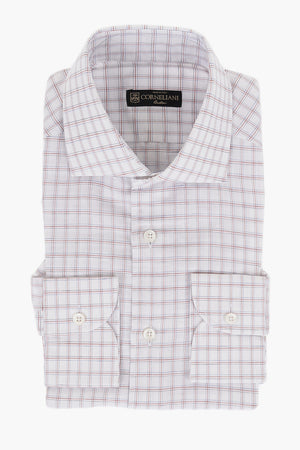Camicia in Misto Lino con Motivo Windowpane