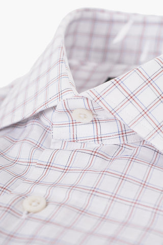 Windowpane Check Linen Blend Shirt