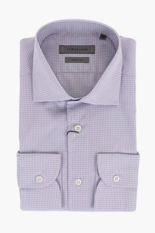 Camicia Wrinkle Free in Cotone con Motivo a Quadri