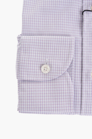 Camicia Wrinkle Free in Cotone con Motivo a Quadri