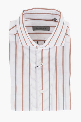 Camicia in Cotone a Righe Balanced con Collo Francese