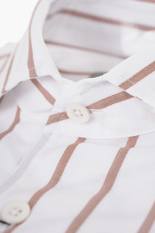 Camicia in Cotone a Righe Balanced con Collo Francese