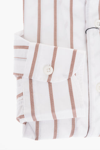 Camicia in Cotone a Righe Balanced con Collo Francese