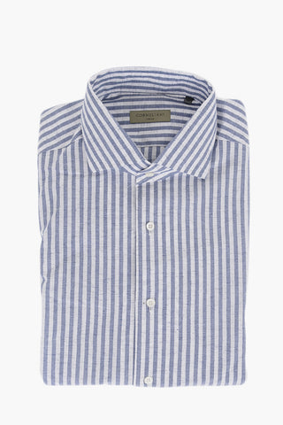 CIRCLE Camicia in Misto Cotone con Motivo a Righe Awning