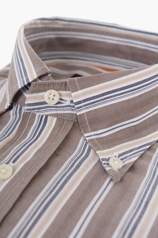 ID Camicia Button-down con Motivo Bayadere e Taschino
