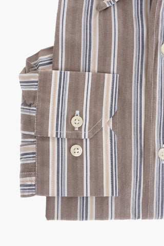 ID Camicia Button-down con Motivo Bayadere e Taschino