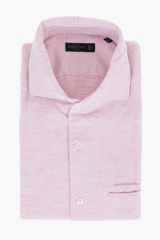 ID Micro Pin Checked Linen Blend Shirt