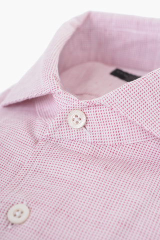 ID Micro Pin Checked Linen Blend Shirt