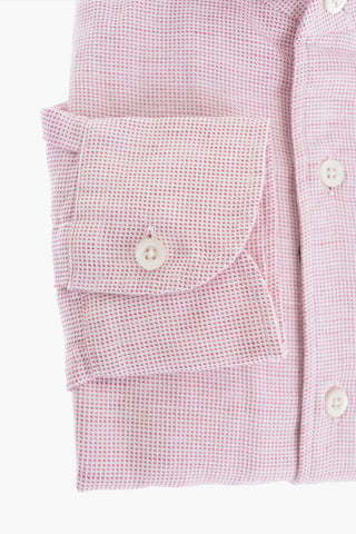 ID Micro Pin Checked Linen Blend Shirt
