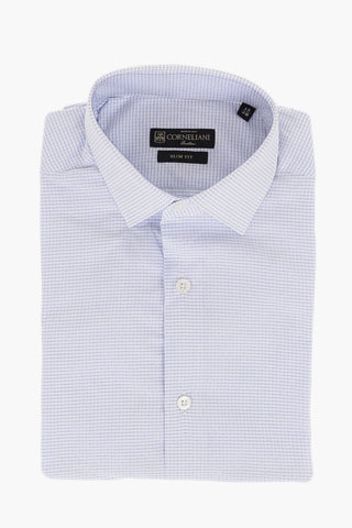 Pin Check Cotton Slim Fit Shirt