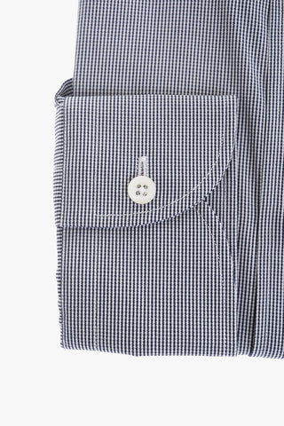 Camicia in Cotone con Motivo Micro Pied de Poule