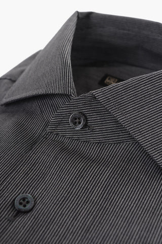 Camicia in Fresco di Lana con Motivo Micro Awning