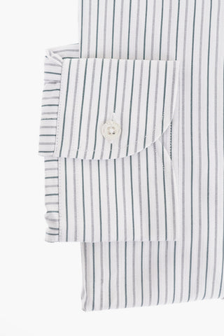 Balanced Stripe Cotton Shirt with Standard Collar