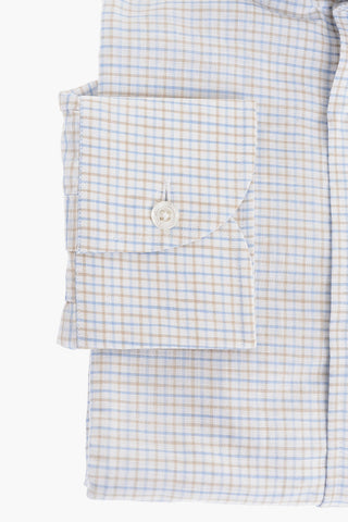 Camicia in Misto Lino con Motivo Pin Check