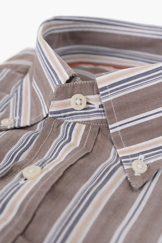 ID Bayadere Patterned Button-down Shirt with Breast-pocket