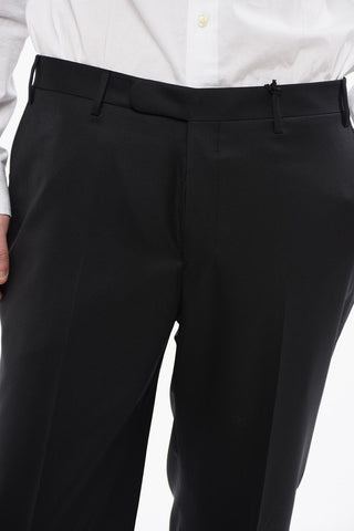 TREND Pantaloni in Lana Vergine Extrafine con Chiusura Nascosta