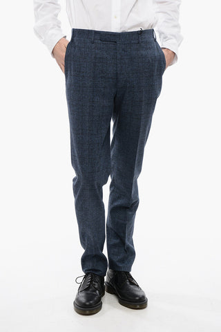 CC COLLECTION Pantaloni in Misto Lana con Fantasia a Quadri