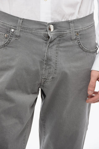 ID Slim LAZISE Denims with Ton-sur-ton Embroidery