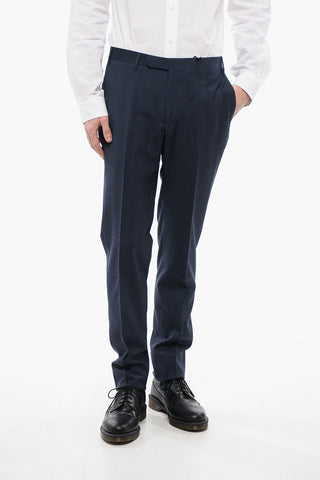 CC COLLECTION Virgin Wool Pants with Check Pattern