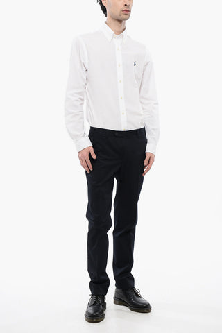 Stretch Cotton Chino Trousers LEADER with Belt Loops