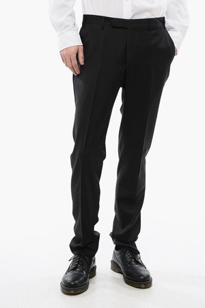 CC COLLECTION Pantaloni 4 Tasche in Lana Vergine con Passanti