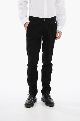 ID Pantaloni Chino in Cotone Hopsack con Passanti