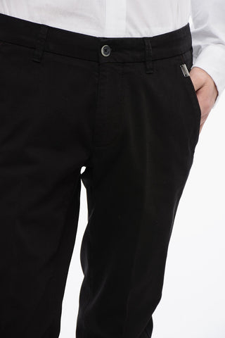 ID Pantaloni Chino in Cotone Hopsack con Passanti
