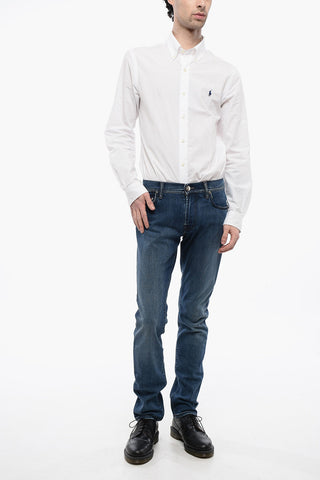ID LUXURY DENIM Dark-washed Denims with Contrasting Embroidery