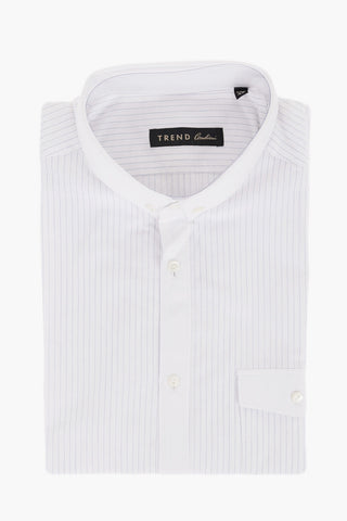 TREND Short-sleeved Cotton Shirt with Butto-down Collar