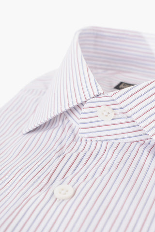 Short-sleeved Pinstriped Cotton Shirt