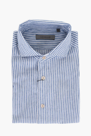 Awning Striped Cotton Blend Shirt with Standard Collar