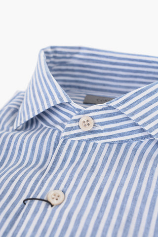 Awning Striped Cotton Blend Shirt with Standard Collar
