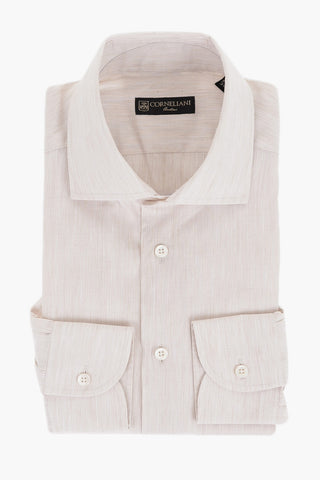Camicia in Misto Lino con Collo Francese