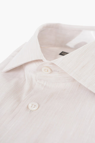 Camicia in Misto Lino con Collo Francese