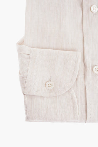 Camicia in Misto Lino con Collo Francese