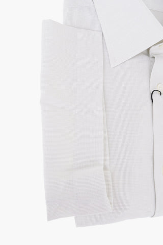 Pin Check Cotton Short-sleeved Shirt