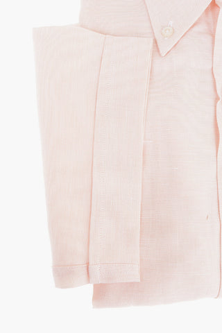 Button-down Linen Shirt with Breast-pocket