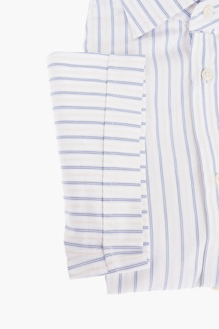 Camicia a Maniche Corte in Cotone con Motivo Bayadere