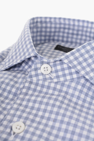ID Gingham Patterned Cotton Shirt with Breast-pocket