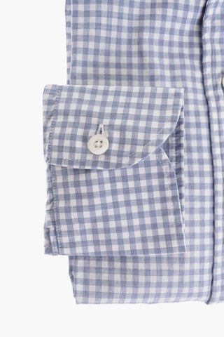 ID Gingham Patterned Cotton Shirt with Breast-pocket